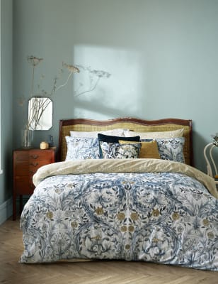 

William Morris At Home Pure Cotton African Marigold Bedding Set - Blue Mix, Blue Mix