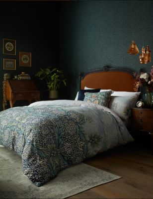 William Morris At Home Pure Cotton Avon Chintz Bedding Set - 5FT - Indigo, Indigo