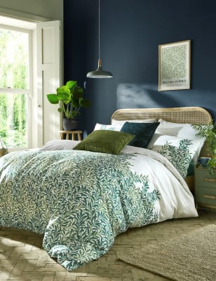 

William Morris At Home Pure Cotton Sateen Creeping Willow Bedding Set - Forest Green, Forest Green