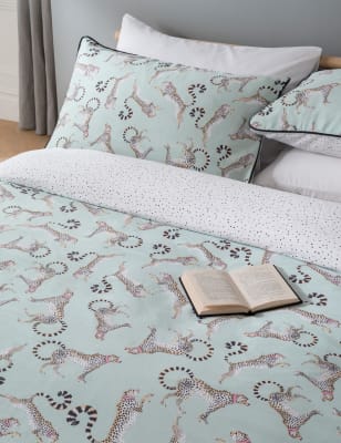 Parure De Lit 100 Coton Satine A Motif Guepard