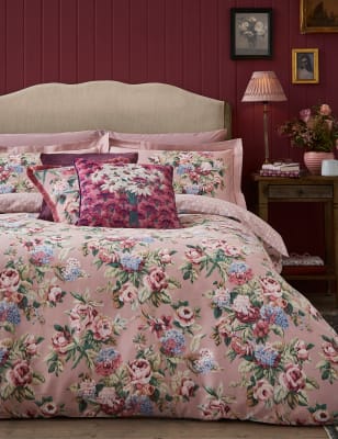 Laura Ashley Pure Cotton Pembrey Bedding Set - SGL - Mulberry, Mulberry