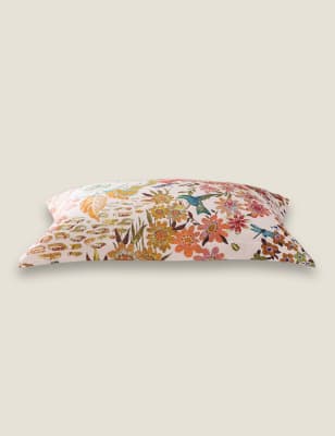

Ted Baker Funda de almohada Oxford de satén estilo retro con diseño de colibrí - Multicolor, Multicolor