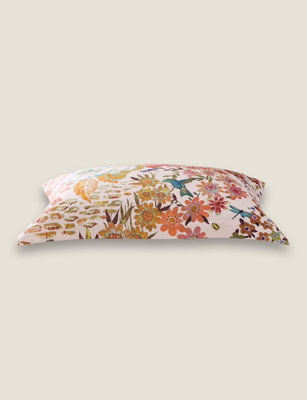 Sateen Retro Hummingbird Oxford Pillowcase