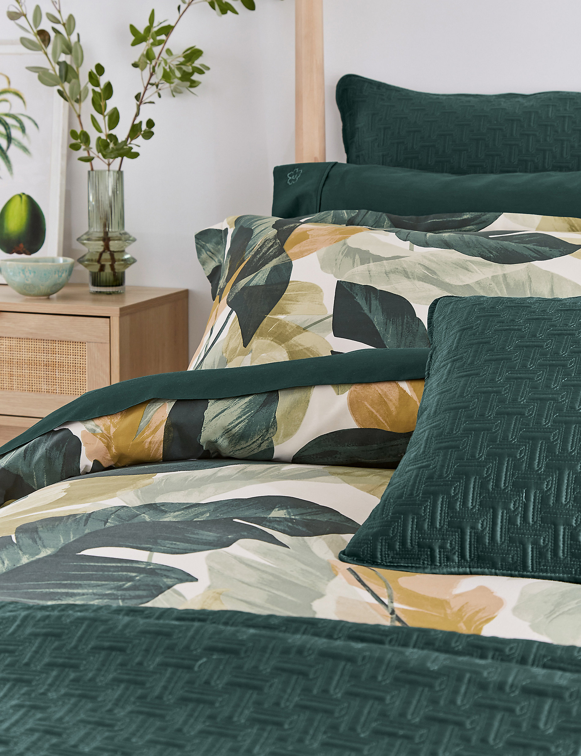 Pure Cotton Sateen Urban Forager Duvet Cover
