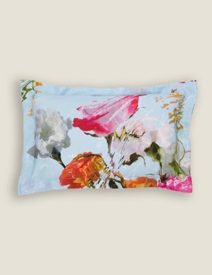 Ted Baker Pure Cotton Floating Floral Oxford Pillowcase - Multi, Multi