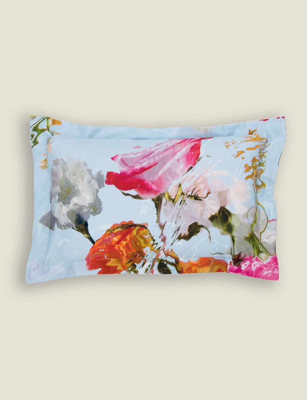 Pure Cotton Floating Floral Oxford Pillowcase