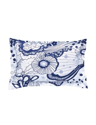 Pure Cotton Swirl Floral Oxford Pillowcase