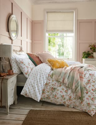 

Laura Ashley Bettwäscheset „Mountney Garden“ aus reiner gewaschener Baumwolle - Antique Pink, Antique Pink