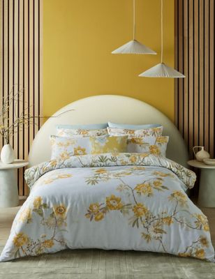 Graham & Brown Pure Cotton Kimono Dreams Bedding Set - 6FT - Yellow, Yellow