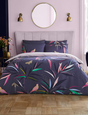 

Sara Miller Pure Cotton Sateen Bamboo Birds Bedding Set - Navy, Navy