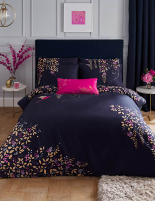 

Sara Miller Pure Cotton Sateen Hummingbird Bedding Set - Navy, Navy