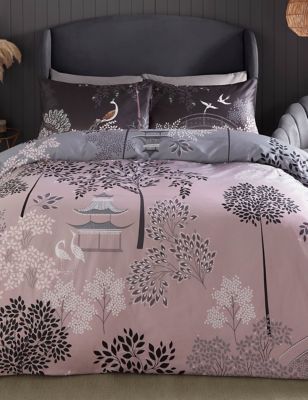 Sara Miller Pure Cotton Sateen Pagoda Garden Bedding Set - 6FT - Blush, Blush