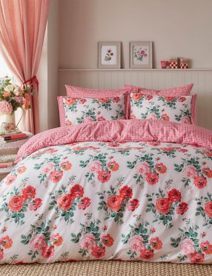 Cath Kidston Pure Cotton Archive Rose Bedding Set - SGL - Red Mix, Red Mix