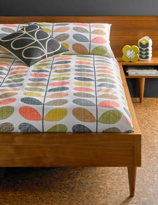 Orla Kiely Pure Cotton Scribble Stem Duvet Cover - 5FT - Multi, Multi