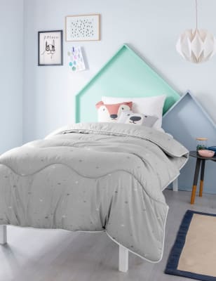 

Night Lark Bezuglose Bettdecke und Kopfkissenbezug mit Sternenstaubmuster und Tog-Wert 7 - Grey Mix, Grey Mix