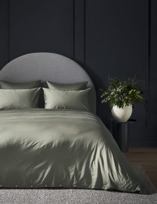 

Bedfolk Bettbezug aus reinem Baumwollsatin „Luxe“ - Moss, Moss