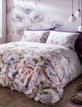 Parure de lit 100&nbsp;% coton satiné à motif fleuri