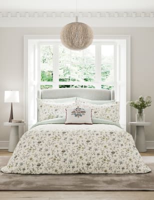 

V&A Pure Cotton Flora Bedding Set - Duck Egg, Duck Egg