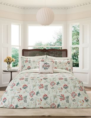 V&A Pure Cotton Palampore Trail Bedding Set - SGL - Teal, Teal