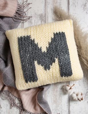 Wool Couture Monogram Cushion Knitting Kit - Grey Mix, Grey Mix,Multi