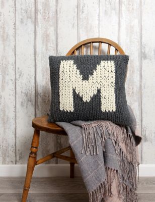 Wool Couture Monogram Cushion Knitting Kit - Multi, Multi,Grey Mix