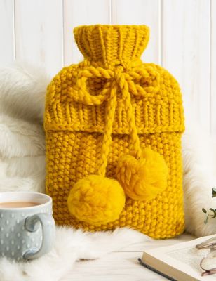 Wool Couture Hot Water Bottle Knitting Kit - Mustard, Mustard