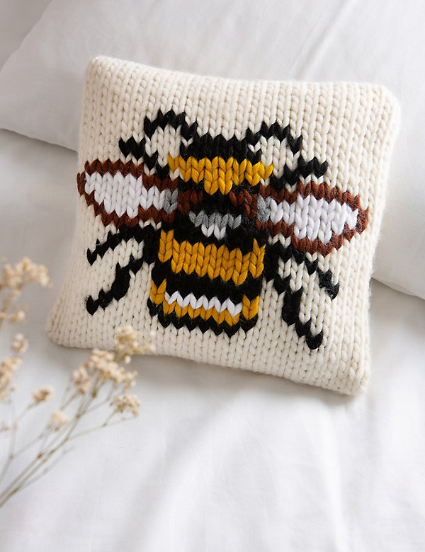 Bee Cushion Cover Knitting Kit - GR