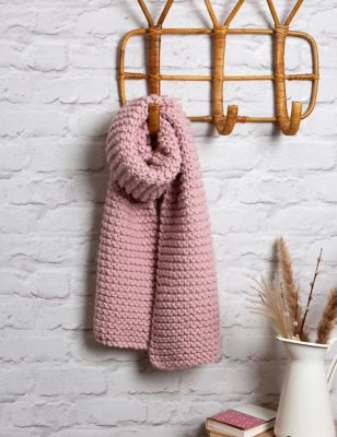 Wool Couture Scarf Knitting Kit - Pink, Pink