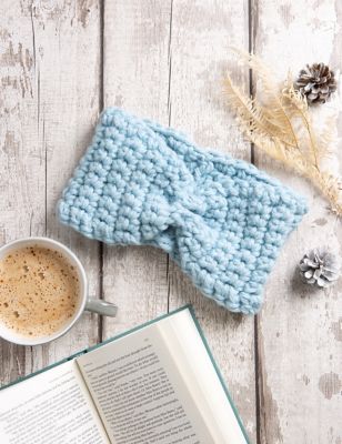 Wool Couture Headband Crochet Kit - Blue, Blue