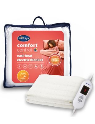 Silentnight Easi-Heat Microfleece Electric Blanket - SGL - White, White