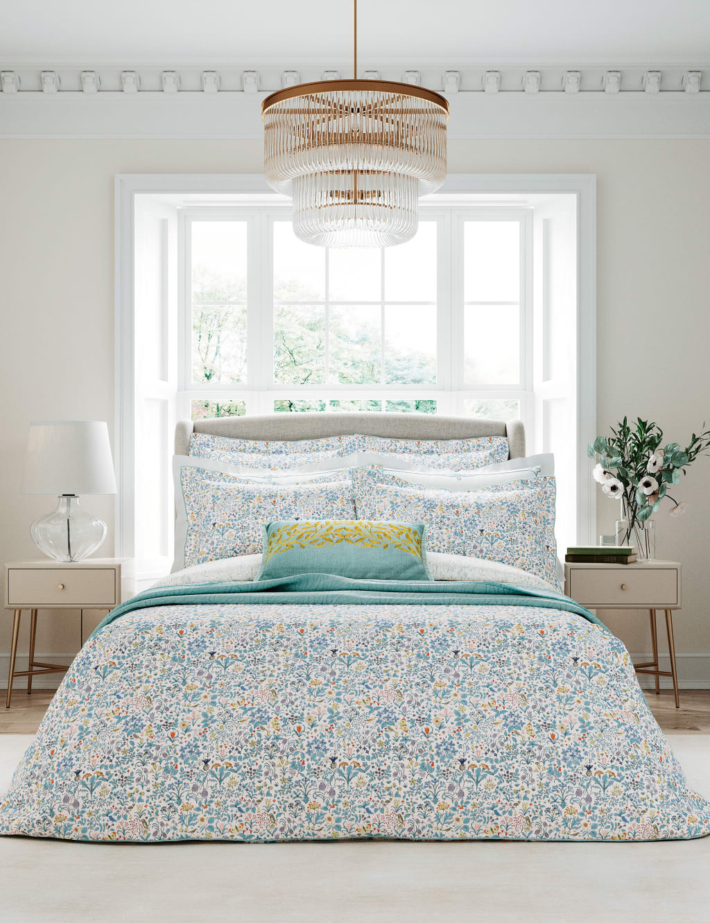 Cotton Percale Voysey Wildflower Duvet Cover