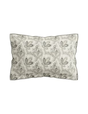 V&A Pure Cotton Aarya Oxford Pillowcase - Ivory Mix, Ivory Mix