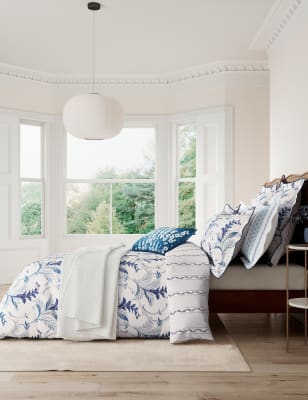

V&A Bettbezug aus reinem Baumwollperkal mit Barockdesign - Blue/White, Blue/White
