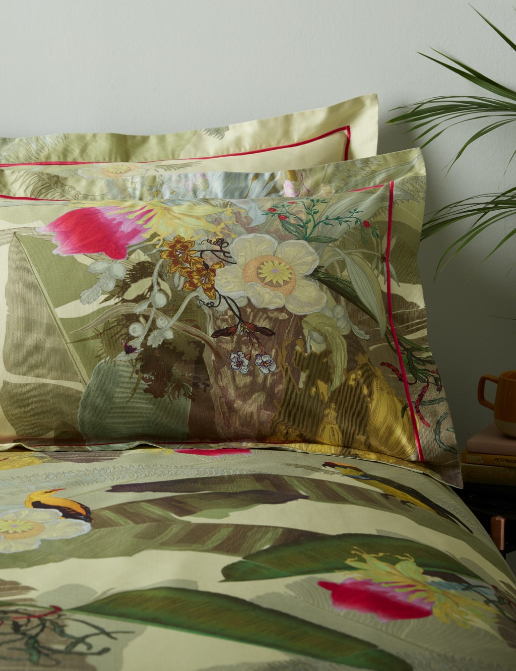 2 Pack Pure Cotton Merian Palm Pillowcases