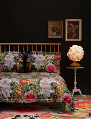 Timorous Beasties Pure Cotton Sateen Berkeley Blooms Bedding Set - SGL - Midnight, Midnight