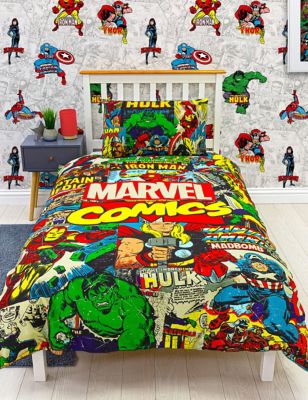 Σετ κλινοσκεπάσματα για μονό κρεβάτι Marvel Comics™ από σύμμεικτο βαμβάκι - GR