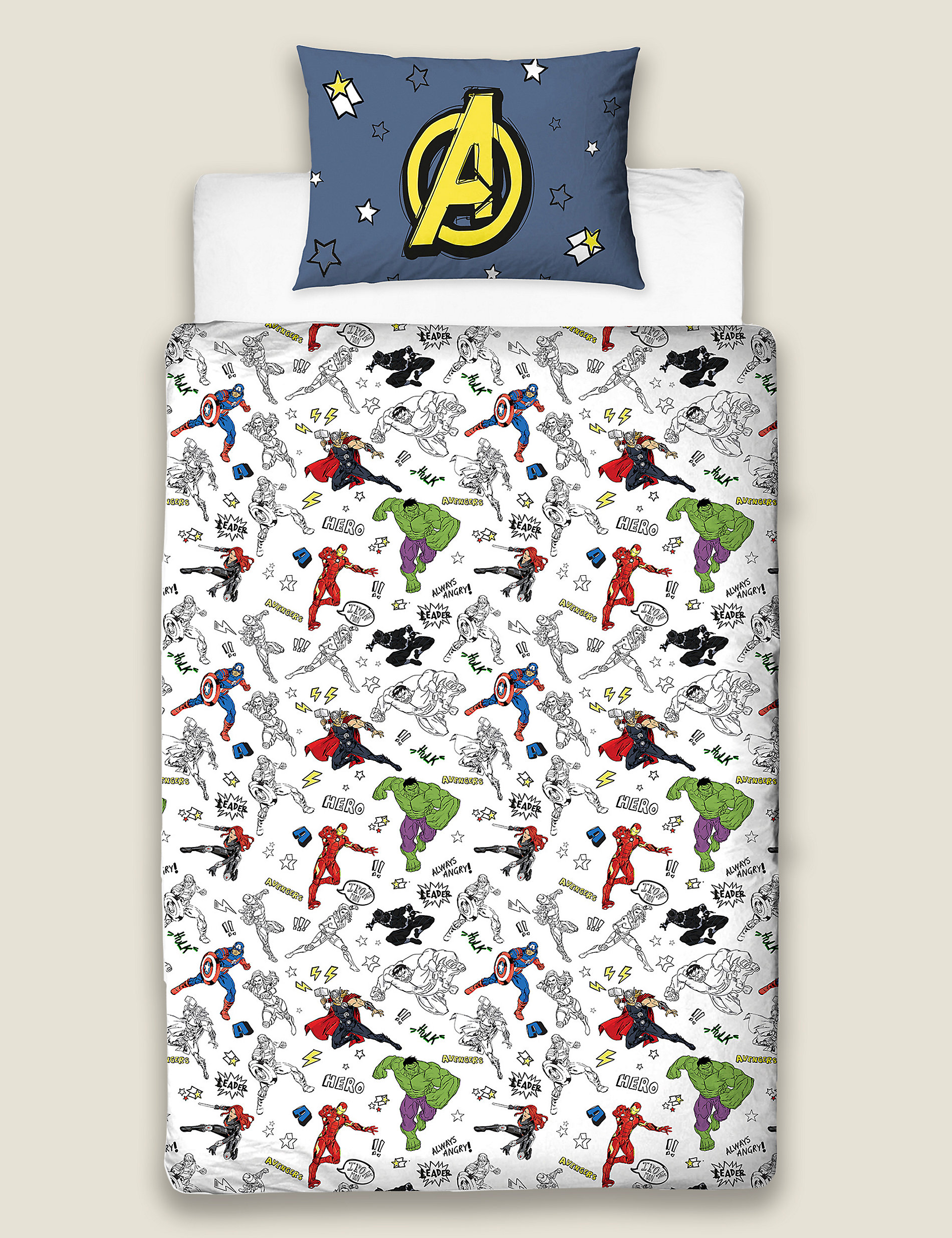 Cotton Blend Avengers™ Single Bedding Set