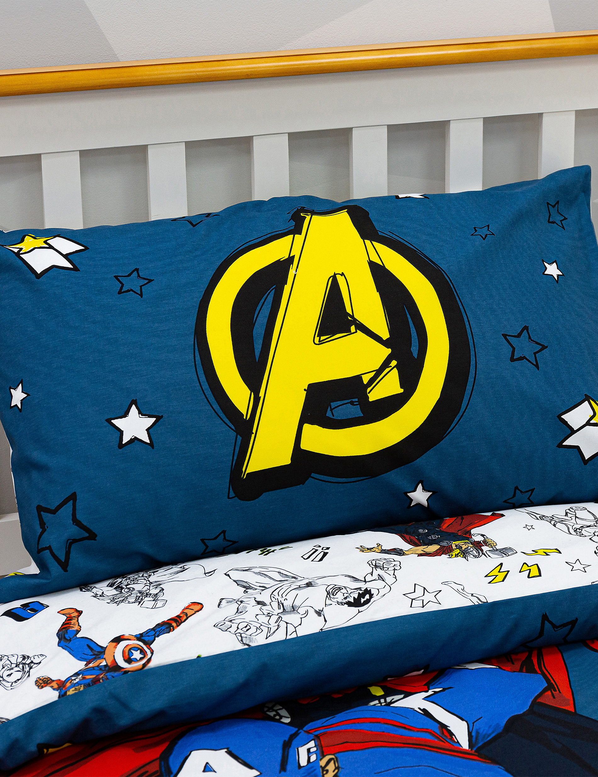 Σετ κλινοσκεπάσματα Avengers™ για μονό κρεβάτι από σύμμεικτο βαμβάκι