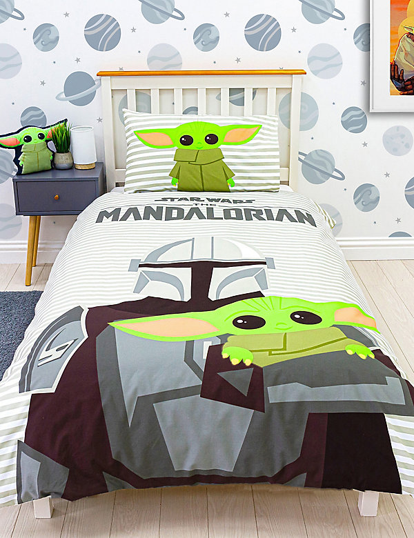 Σετ κλινοσκεπάσματα Mandalorian™ για μονό κρεβάτι από σύμμεικτο βαμβάκι - GR