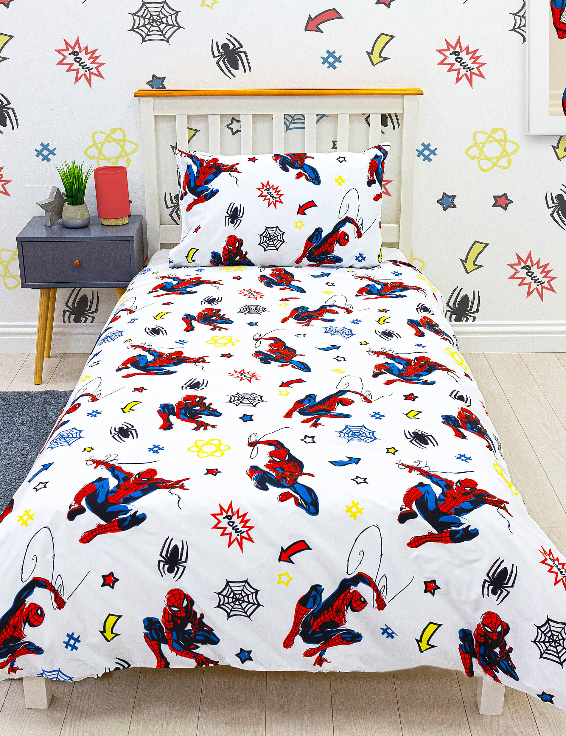 Σετ κλινοσκεπάσματα Spider-Man™ για μονό κρεβάτι από σύμμεικτο βαμβάκι