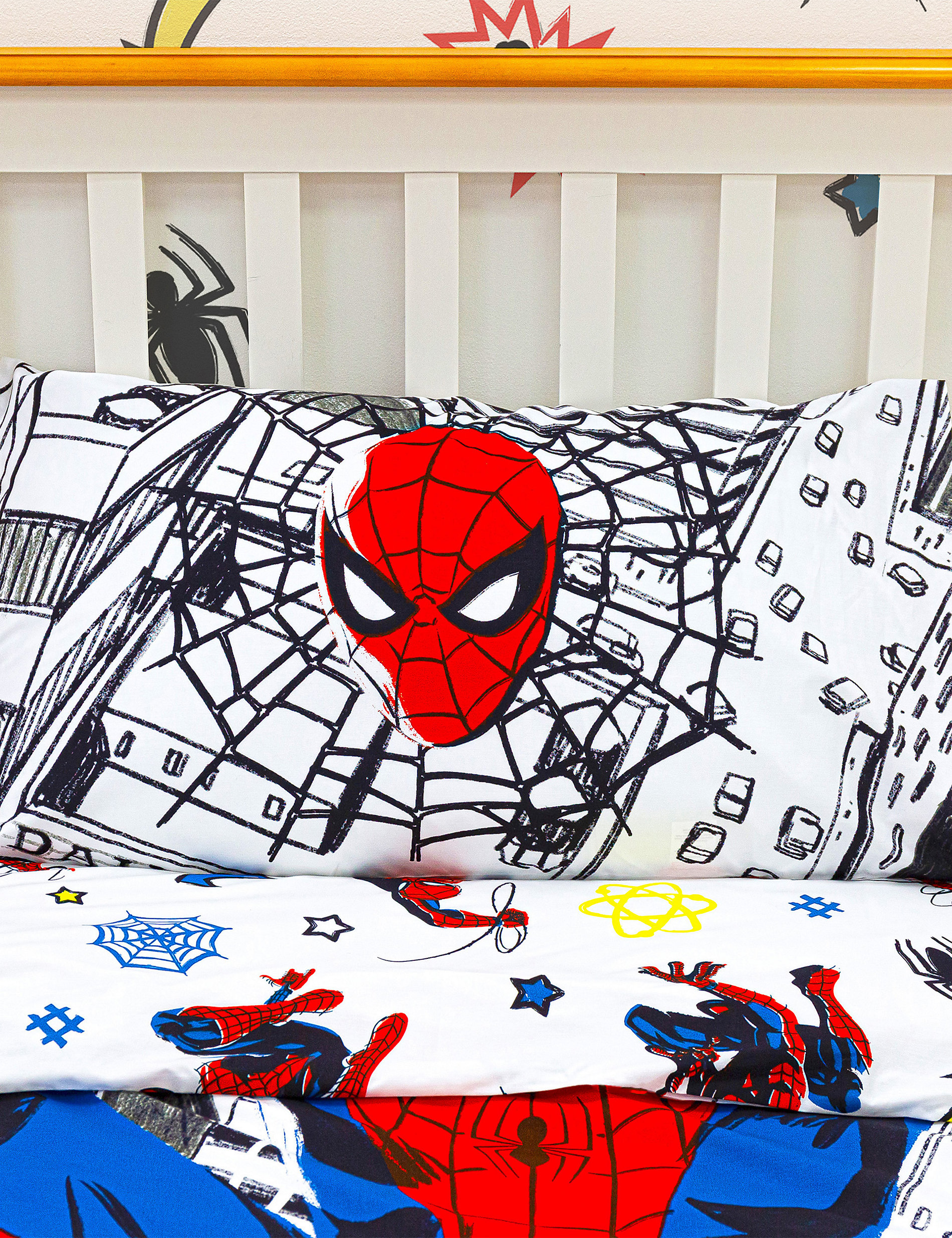 Σετ κλινοσκεπάσματα Spider-Man™ για μονό κρεβάτι από σύμμεικτο βαμβάκι