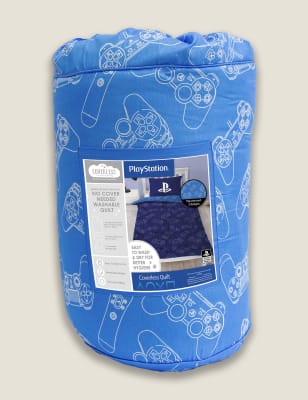 

Set mit bezugloser Bettdecke für Einzelbett mit PlayStation™-Motiv - Mehrfarbig, Mehrfarbig