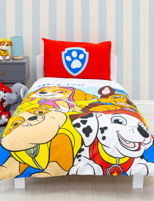 Paw patrol cot deals bed bedding set