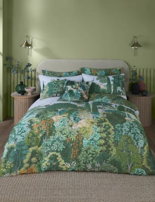 

Graham & Brown Bettwäscheset aus reiner Baumwolle „New Eden“ - Emerald, Emerald