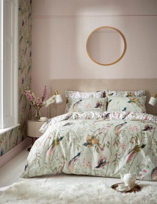 Pure Cotton Sateen Clavering Birds Bedding Set