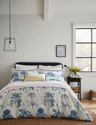 

Sanderson Bettbezug aus reiner Baumwolle mit „Etchings & Roses“ - Yellow, Yellow