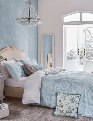 

Laura Ashley Bettwäscheset aus reinem Baumwollsatin „Josette“ - Turquoise, Turquoise