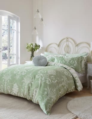 Laura Ashley Pure Cotton Sateen Josette Bedding Set - DBL - Fresh Green, Fresh Green,Duck Egg