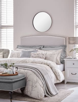 

Laura Ashley Ropa de cama satinada 100% algodón con diseño de sauce ceniciento - Dove, Dove