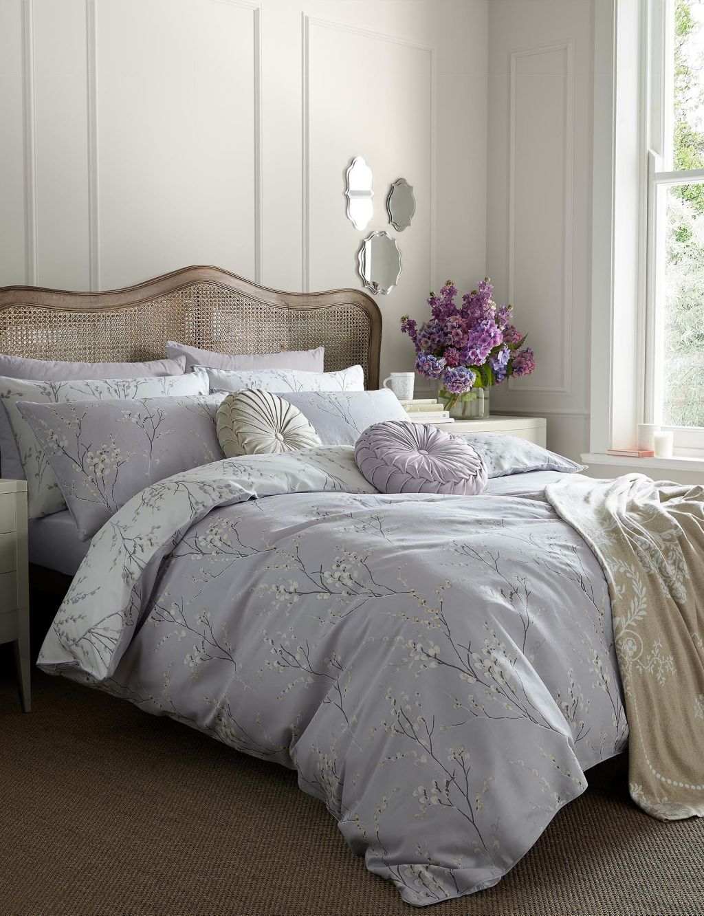 Pure Cotton Sateen Pussy Willow Bedding Set